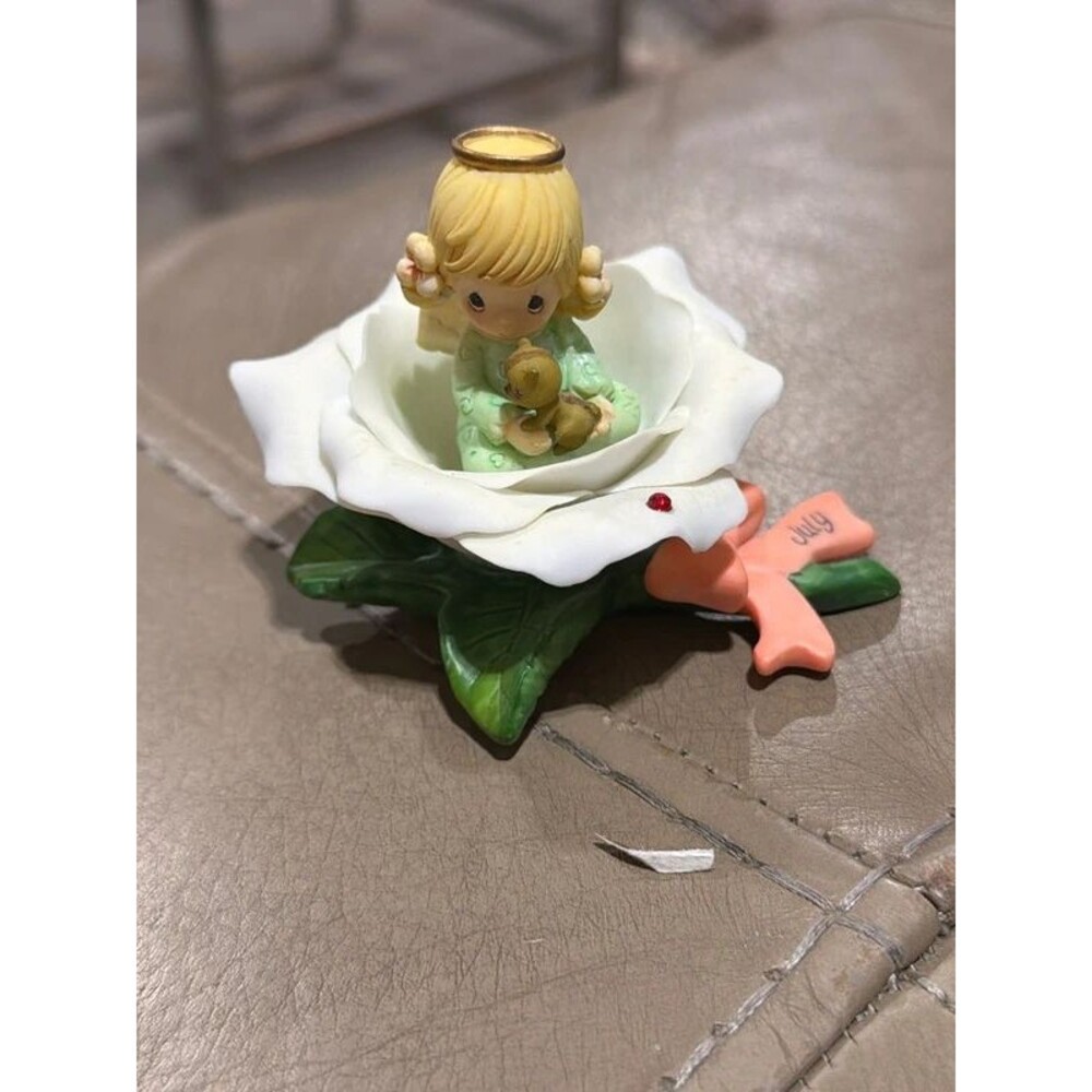vintage Precious Moments "July" Calendar Angel porcelain figurine.